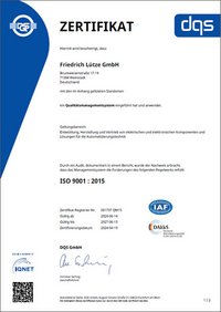 Zertifizierung des Qualitätsmanagementsystems - Lütze Transportation GmbH